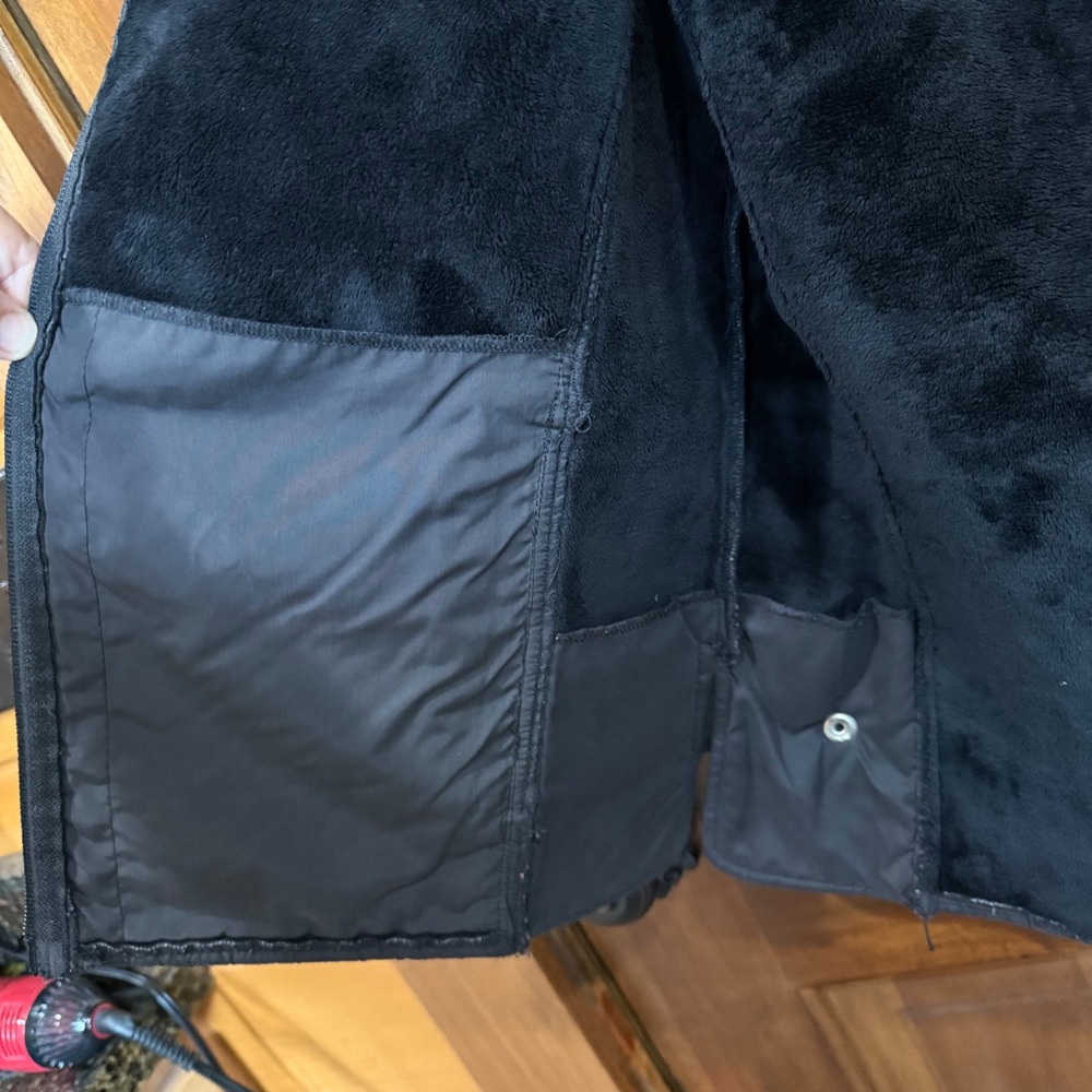 Robert Kitchen Women Textured Quilted Faux Fur Lined Vest Black Gray Medium - Picture 10 of 10